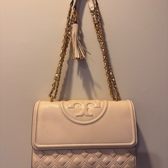 Tory Burch Fleming Convertible Shoulder Bag - Cream/Ivory/Gold - Picture 3 of 14